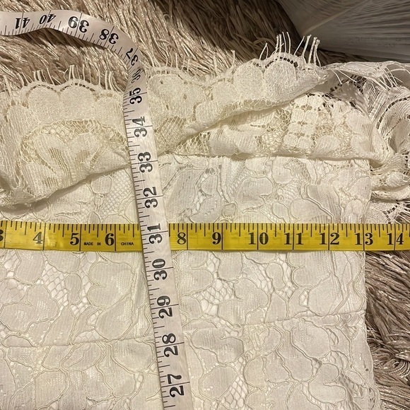 LULUS White Lace Strapless Midi Dress Size XS - Picture 6 of 9